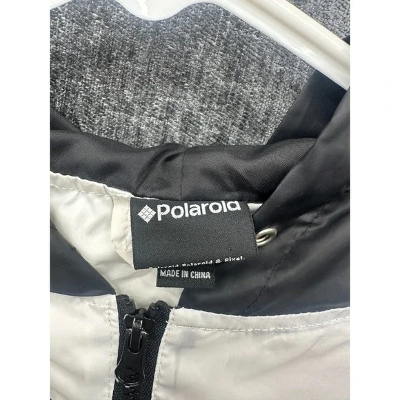 Polaroid Windbreaker Jacket Men Medium Multicolor Supercolor Hooded Drawcord Hem - Picture 3 of 16